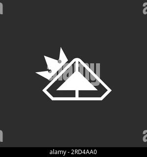 LL logo monogram symbol with crown shape design vector, creative elegant Monogram. Premium Business logo icon. White color on black background Stock Vector