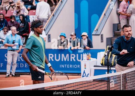 First round of the Nordea open. Elias Ymer win against Tristan Boyer