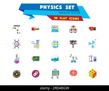 Physics Icon Set Stock Vector