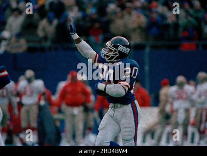 New York Giants running back Joe Morris celebrates as he runs out of the  end zone after scoring a touchdown on a second quarter run in the NFL  Playoff win over the