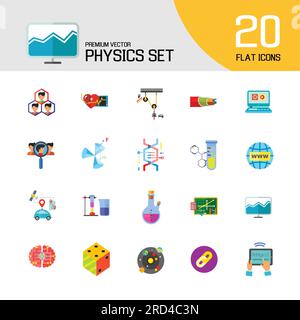 Physics Icon Set Stock Vector