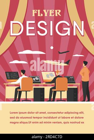 Flight control center isolated flat vector illustration Stock Vector