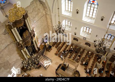 Hurva synagogue interior in the Jewish Quarter of the Old City of Jerusalem Stock Photo