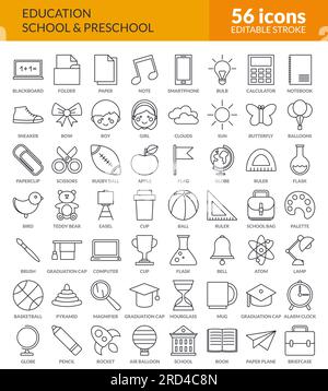 Big set of 56 Education vector icons. Stock Vector