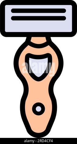 Shaving razor flat color icon. Vector illustration shaver on white background . Vector line icon accessory for shave. Stock Vector