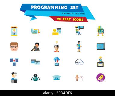 Programming Icon Set Stock Vector