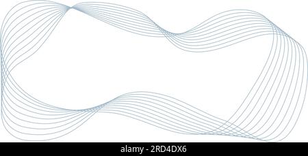 Curve lines one color minimal background with copy space, technology and geometry concept Stock Vector