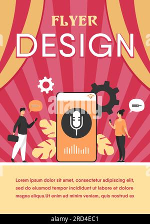 People using voice assistant app on smartphone Stock Vector