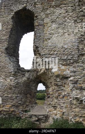 The ruin of the original Knepp Castle on the Knepp Estate West Sussex England.  Built 1089 and part demolished in 1648 Stock Photo