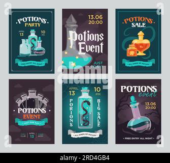 Potion sale flyers set Stock Vector