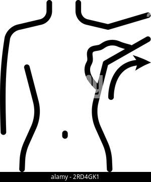 Woman's back linear icon. Thin line illustration. Contour symbol