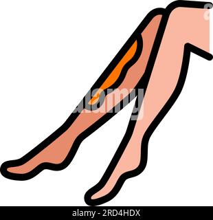 Epilation. Shugaring. Waxing. Leg hair removal. Laser body skin salon woman beauty and depilation. Hair treatment. Tools for depilation. Contour symbo Stock Vector