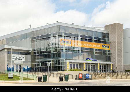 Exterior of the NOW Arena, which is a multi-purpose venue located in the Chicago suburbs. Stock Photo