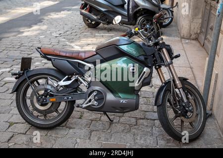 Bordeaux , Aquitaine  France - 05 19 2023 : Super Soco Tc wanderer max side motorcycle electric ev motorbike logo brand and text sign Stock Photo