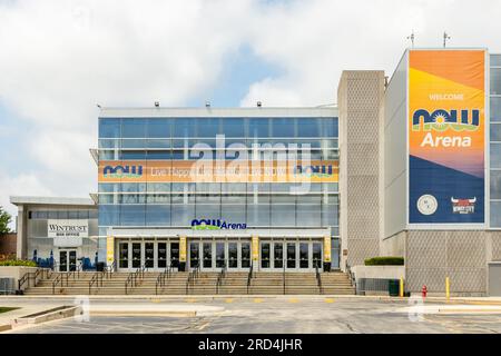 Exterior of the NOW Arena, which is a multi-purpose venue located in the Chicago suburbs. Stock Photo