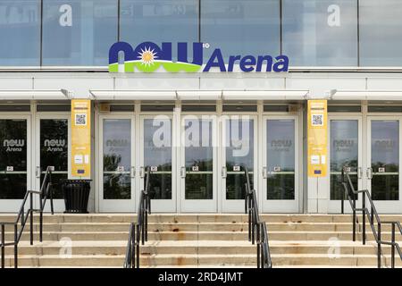 Exterior of the NOW Arena, which is a multi-purpose venue located in the Chicago suburbs. Stock Photo