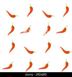 Chilli pepper pattern seamless food vegetable. Mexican vector illustration Stock Vector