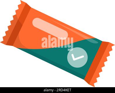 Wrapped protein bar snack isolated, athlete nutrition and fitness diet Stock Vector