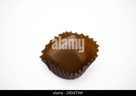 Chocolate praline isolated on white background Stock Photo