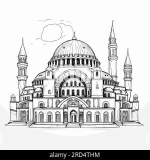 Hagia Sophia. Hagia Sophia hand-drawn comic illustration. Vector doodle style cartoon illustration Stock Vector