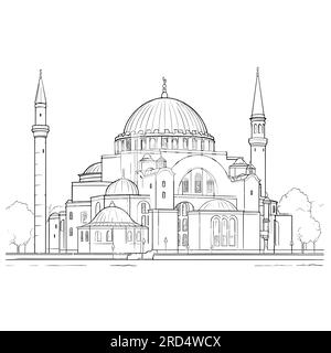 Hagia Sophia. Hagia Sophia hand-drawn comic illustration. Vector doodle style cartoon illustration Stock Vector