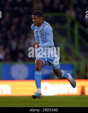 Coventry City's Kai Andrews during the pre-season friendly match at The New Lawn Stadium, Nailsworth. Picture date: Tuesday July 18, 2023. Stock Photo