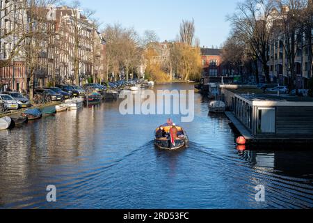 Boats in Amsterdam Stock Photo