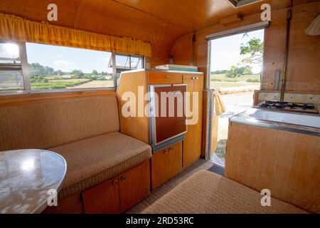 1965 'Alaskan' pop up camper fitted to a 1958 Chevy truck Stock Photo