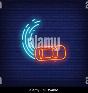 Drifting neon icon Stock Vector