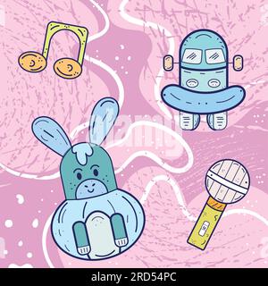 Colored hand drawn illustration background Vector Stock Vector