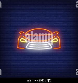 Super car neon icon Stock Vector