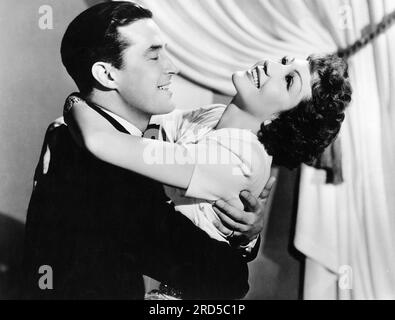 Ray Milland, Claudette Colbert, on-set of the Film, 'Skylark', Paramount Pictures, 1941 Stock Photo