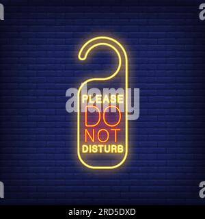 Please do not disturb neon sign Stock Vector