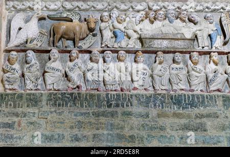 Romanesque Rood Screen Detail, Romanesque rood screen with ancestors of Jesus, above it ...