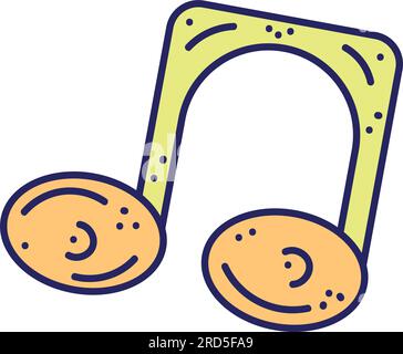 Isolated colored musical note sketch icon Vector Stock Vector