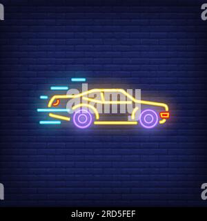 Sport car neon icon Stock Vector