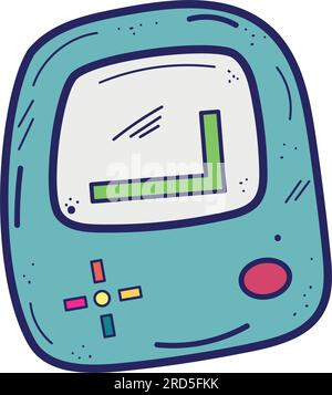 Isolated colored mobile videogame retro console sketch icon Vector Stock Vector