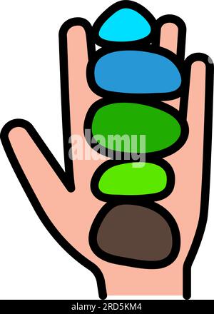 Lithotherapie icon. Reflexology. Color vector illustration from alternative medicine. Stone therapy icon vector. Sign symbol for use on web and mobile Stock Vector