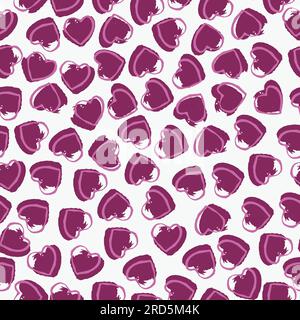 Repeated Hearts Drawn By Hand Cute Seamless Pattern Endless Romantic Print  Stock Illustration - Download Image Now - iStock