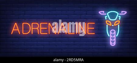 Adrenaline neon style banner Stock Vector