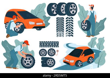 Mechanics services and car maintenance shop vector Stock Vector