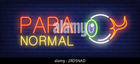 Paranormal neon style banner Stock Vector