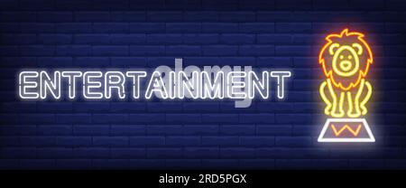 Entertainment neon style banner Stock Vector