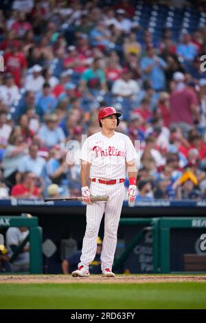 Philadelphia Phillies' J.T. Realmuto plays during a baseball game,  Thursday, June 22, 2023, in Philadelphia. (AP Photo/Matt Slocum Stock Photo  - Alamy