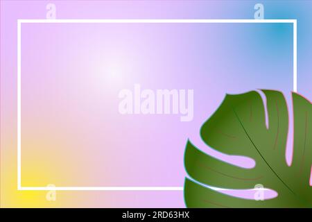 Tropical poster with tropical leaves. Summer background. Vector illustration Stock Vector
