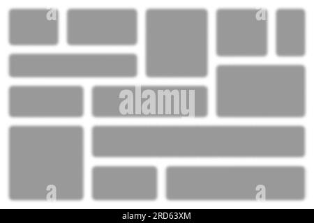 Collection of realistic rectangular shadows. Transparent square page dividers. Design elements. Frame, border template. Vector illustration Stock Vector