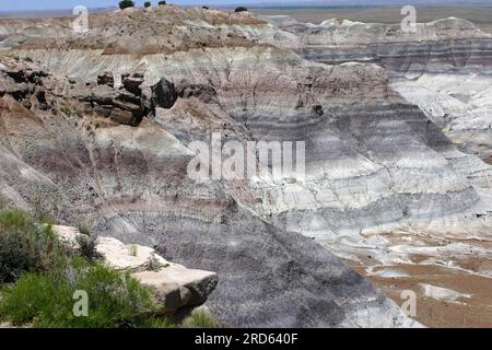 The colorful Painted Desert in Petrified Forest National Park, Arizona, USA Stock Photo