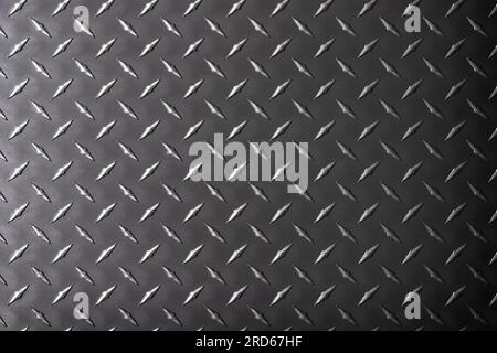 dark metal texture with a pattern, steel background. black iron plate. Stock Photo