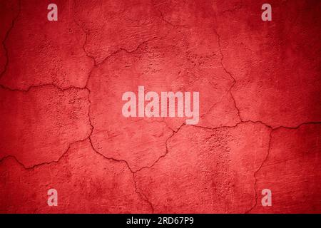 Red cement texture, concrete surface of the wall, colored background Stock Photo