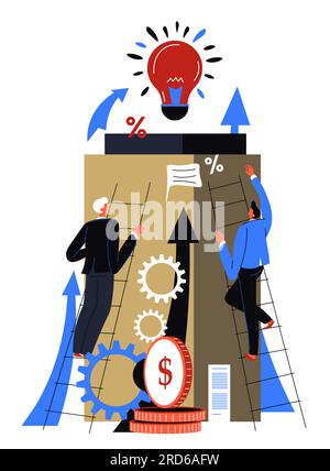 Business partners working on startup or project Stock Vector